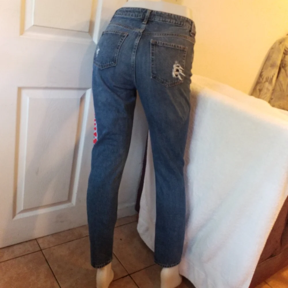 Sandro Paris Hortense Happening distressed high waisted Jeans preppy varsity 6 - Picture 10 of 16